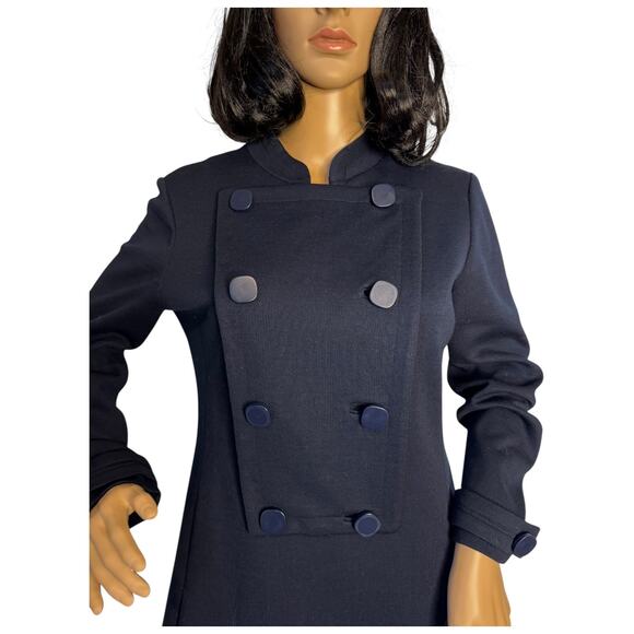 Vintage Navy double breasted pop over dress military style medium - Picture 7 of 13